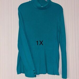 Teal Turtleneck Sweater